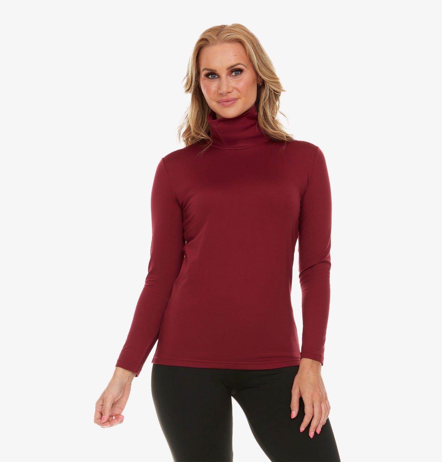 Thermajane Women s Turtle Neck Thermal Top Baby Pink XXS