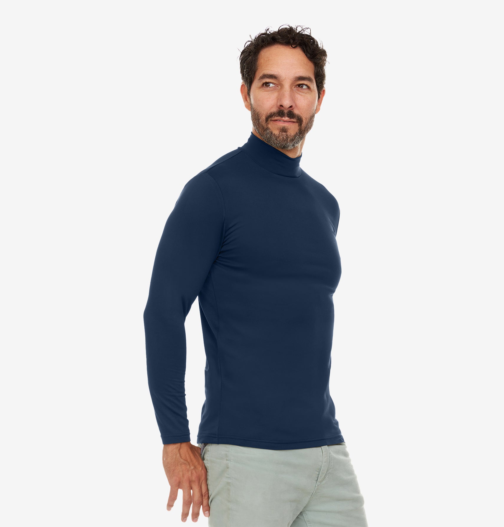 Thermal mock neck top