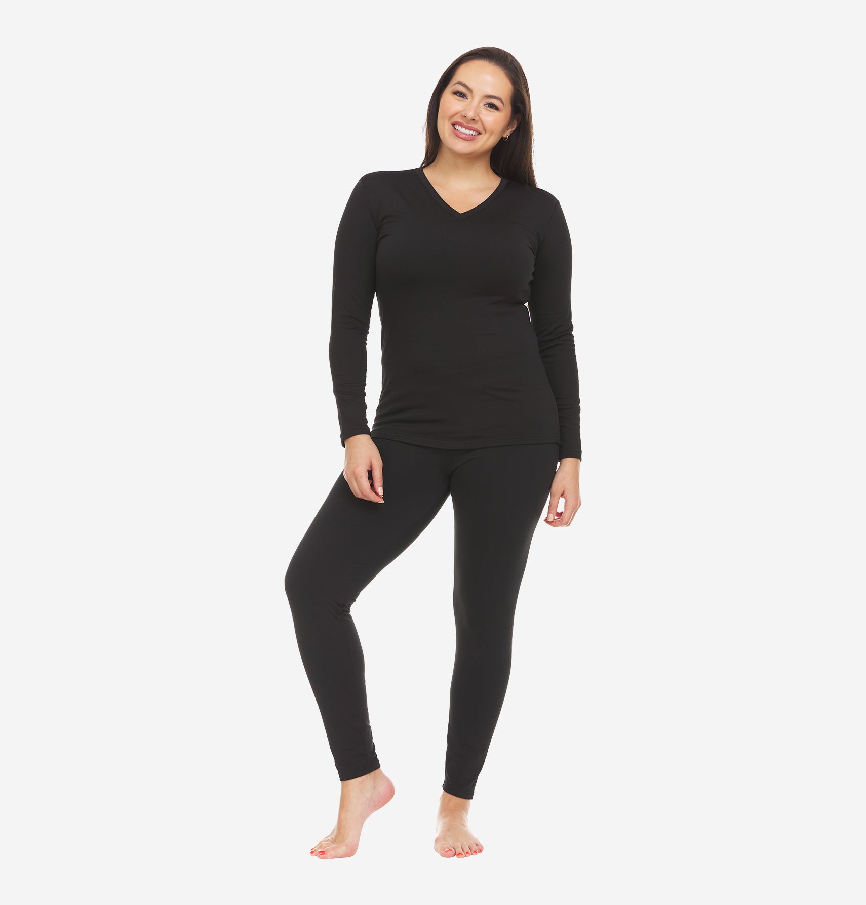 Magic Collection Men's Thermal Top & Bottom 2 pc Set #Black