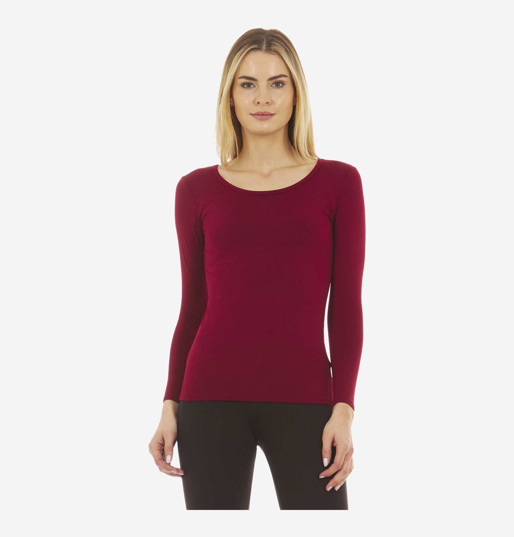 Thermajane Women s Scoop Thermal Top White S
