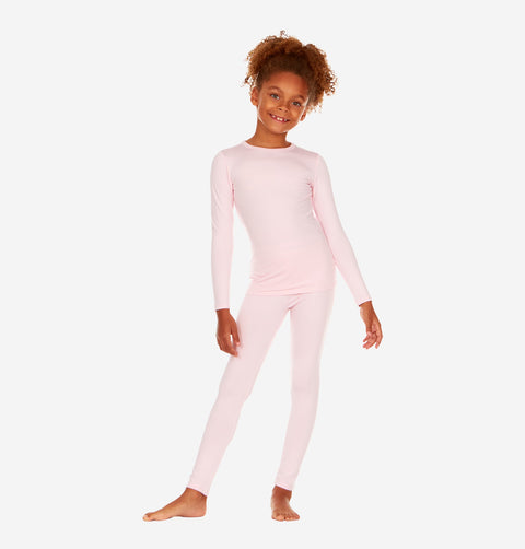 Thermajohn Baby Pink Thermal Underwear For Girls Long Johns Set Winter Wear Gift