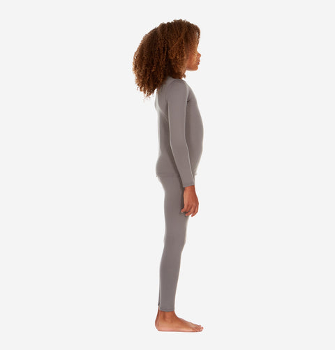 Thermajohn Grey Long Underwear For Girls Thermal Long Johns Set For Kids
