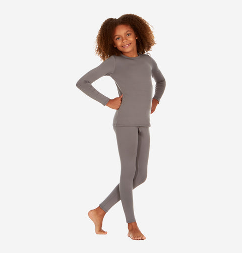 Thermajohn Grey Thermal Underwear For Girls Long Johns Set Winter Wear Gift