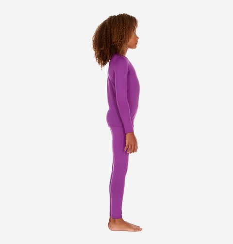 Thermajohn Purple Long Underwear For Girls Thermal Long Johns Set For Kids