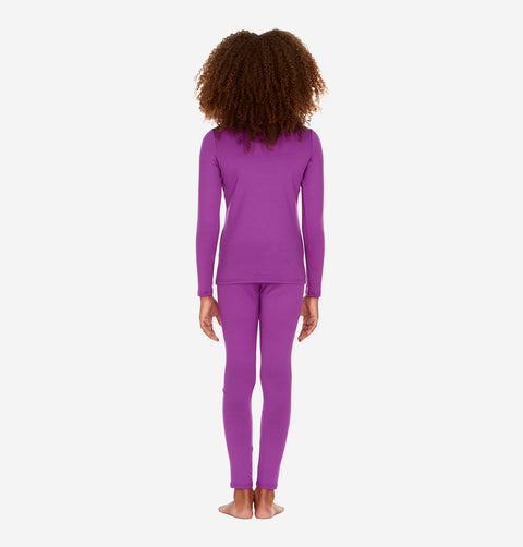 Thermajohn Purple Long Johns For Girls Thermal Underwear Kids Set