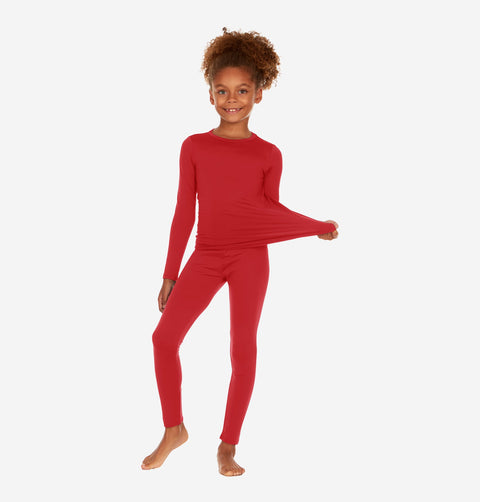 Thermajohn Red Thermal Underwear For Girls Long Johns Set Winter Wear Gift