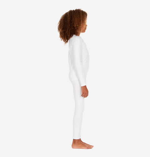 Thermajohn White Long Underwear For Girls Thermal Long Johns Set For Kids