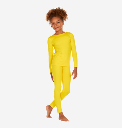 Thermajohn Yellow Thermal Underwear For Girls Long Johns Set Winter Wear Gift
