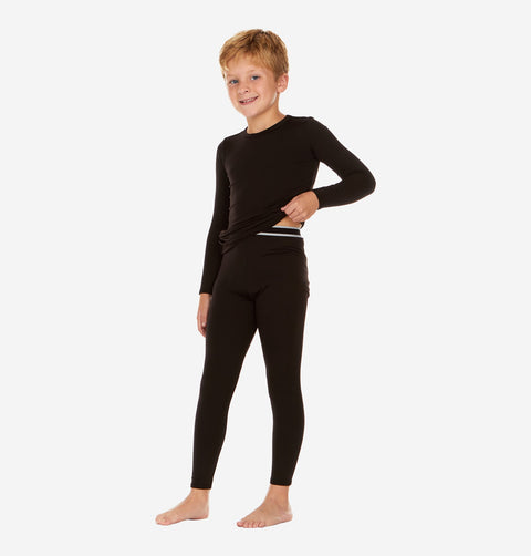 Thermajohn Black Thermal Underwear For Boys Long Johns Set Winter Wear Gift