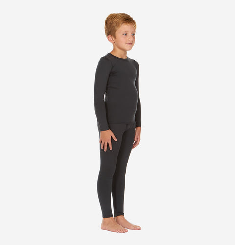 Thermajohn Charcoal Long Underwear For Boys Thermal Long Johns Set For Kids