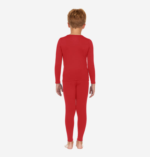 Thermajohn Red Long Johns For Boys Thermal Underwear Kids Set