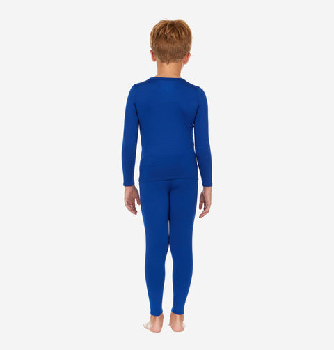 Thermajohn Royal Blue Long Johns For Boys Thermal Underwear Kids Set