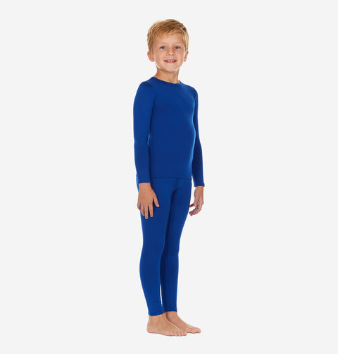 Thermajohn Royal Blue Long Underwear For Boys Thermal Long Johns Set For Kids