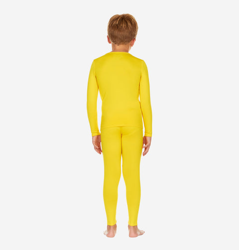 Thermajohn Yellow Long Johns For Boys Thermal Underwear Kids Set