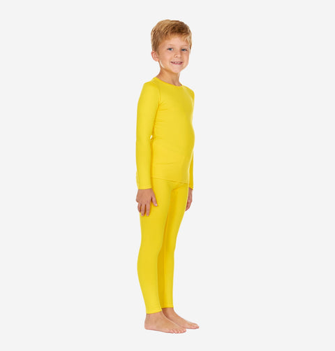 Thermajohn Yellow Long Underwear For Boys Thermal Long Johns Set For Kids